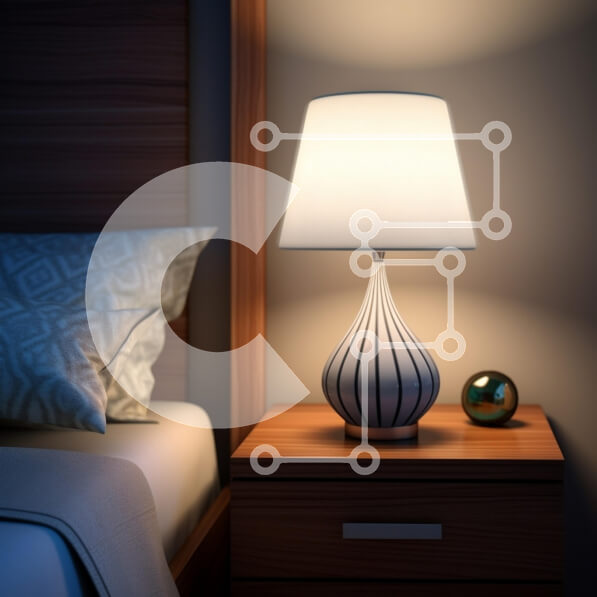 Intra Συλλεκτικό Ξύλινο Παζλ Plywood  4mm - Άνετο υπνοδωμάτιο με κομψό φωτιστικό και κομοδίνο Σε Ξύλινο Κουτί - Διαστάσεις Puzzle: 10x10 cm – 25 κομμάτια