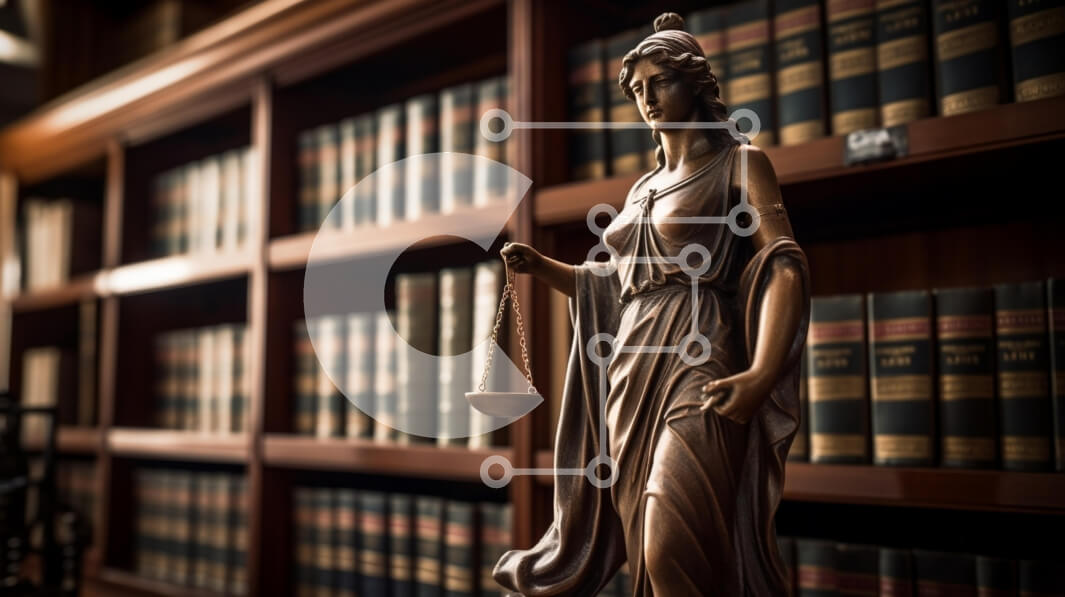 Intra Συλλεκτικό Ξύλινο Παζλ Plywood  4mm - Lady Justice με ζυγαριά σε φόντο νομικών βιβλίων Σε Ξύλινο Κουτί - Διαστάσεις: 10x10 cm – 25 κομμάτια