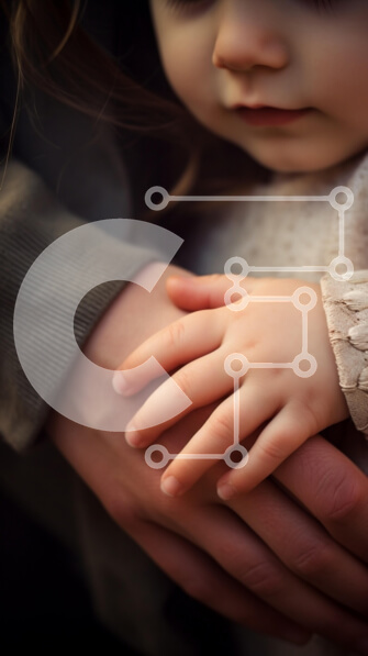 Intra Συλλεκτικό Ξύλινο Παζλ Plywood  4mm - Τρυφερή στιγμή ανάμεσα σε ενήλικα και παιδί Σε Ξύλινο Κουτί - Διαστάσεις Puzzle: 10x10 cm – 25 κομμάτια