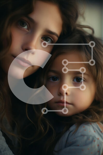 Intra Συλλεκτικό Ξύλινο Παζλ Plywood  4mm - Οικείο πορτρέτο μιας γυναίκας και ενός νεαρού κοριτσιού Σε Ξύλινο Κουτί - Διαστάσεις Puzzle: 10x10 cm – 25 κομμάτια