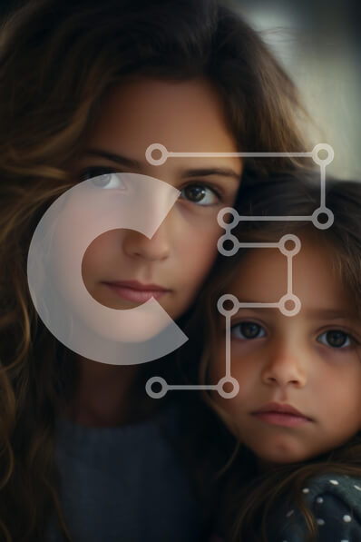 Intra Συλλεκτικό Ξύλινο Παζλ Plywood  4mm - Δύο νεαρά κορίτσια τοποθετημένα κοντά, παρουσιάζοντας τις εκφράσεις τους Σε Ξύλινο Κουτί - Διαστάσεις Puzzle: 10x10 cm – 25 κομμάτια