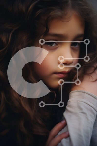 Intra Συλλεκτικό Ξύλινο Παζλ Plywood  4mm - Στοχαστικό νεαρό κορίτσι με σγουρά μαλλιά Σε Ξύλινο Κουτί - Διαστάσεις Puzzle: 10x10 cm – 25 κομμάτια