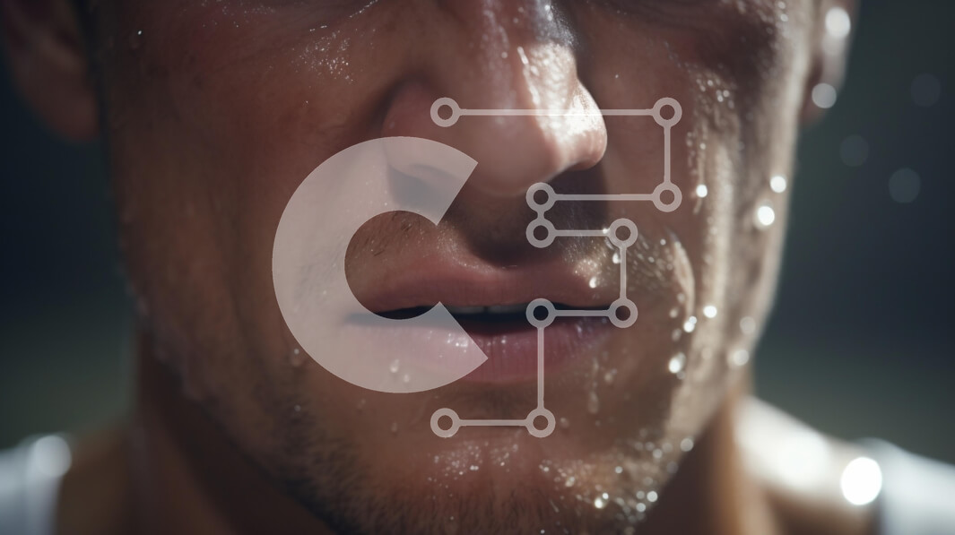 Intra Συλλεκτικό Ξύλινο Παζλ Plywood  4mm - Κοντινό πλάνο του προσώπου ενός αθλητή με τον ιδρώτα Σε Ξύλινο Κουτί - Διαστάσεις Puzzle: 10x10 cm – 25 κομμάτια