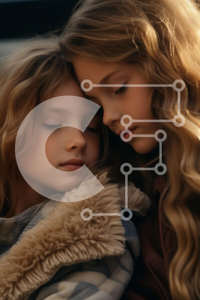 Intra Συλλεκτικό Ξύλινο Παζλ Plywood  4mm - Οική στιγμή ανάμεσα σε δύο κορίτσια Σε Ξύλινο Κουτί - Διαστάσεις Puzzle: 10x10 cm – 25 κομμάτια