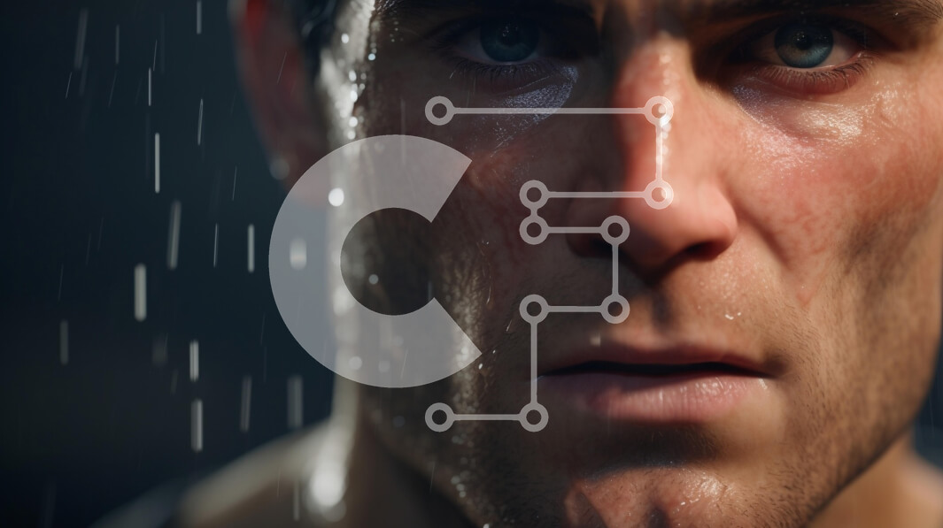 Intra Συλλεκτικό Ξύλινο Παζλ Plywood  4mm - Κοντινό πλάνο ενός αρσενικού με σταγονίδια νερού στο πρόσωπο Σε Ξύλινο Κουτί - Διαστάσεις Puzzle: 10x10 cm – 25 κομμάτια