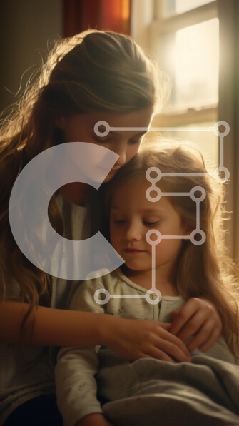 Intra Συλλεκτικό Ξύλινο Παζλ Plywood  4mm - Μητέρα και κόρη σε οικεία στιγμή Σε Ξύλινο Κουτί - Διαστάσεις Puzzle: 10x10 cm – 25 κομμάτια