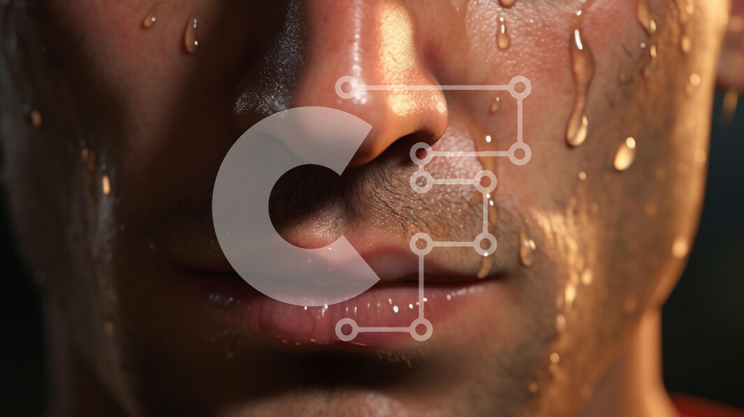 Intra Συλλεκτικό Ξύλινο Παζλ Plywood  4mm - Κοντινό πλάνο του προσώπου ενός άνδρα με τον ιδρώτα Σε Ξύλινο Κουτί - Διαστάσεις Puzzle: 10x10 cm – 25 κομμάτια