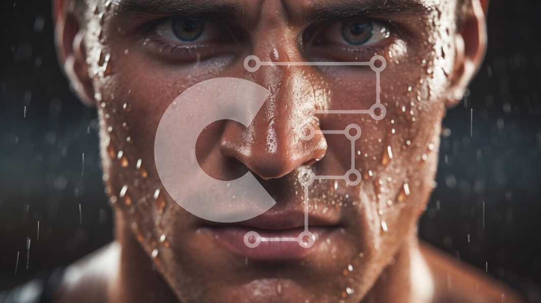 Intra Συλλεκτικό Ξύλινο Παζλ Plywood  4mm - Κοντινό πλάνο Αποφασισμένος Αθλητής Σε Ξύλινο Κουτί - Διαστάσεις Puzzle: 10x10 cm – 25 κομμάτια