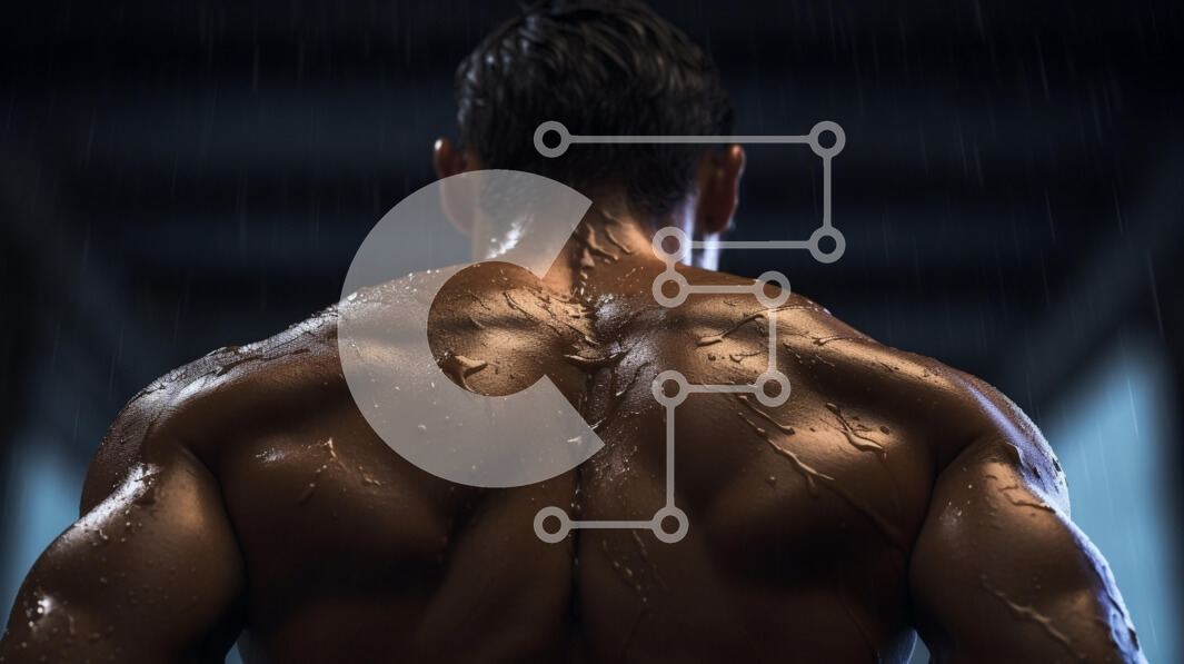 Intra Συλλεκτικό Ξύλινο Παζλ Plywood  4mm - Μυώδης ανδρική φιγούρα στη βροχή Σε Ξύλινο Κουτί - Διαστάσεις Puzzle: 10x10 cm – 25 κομμάτια