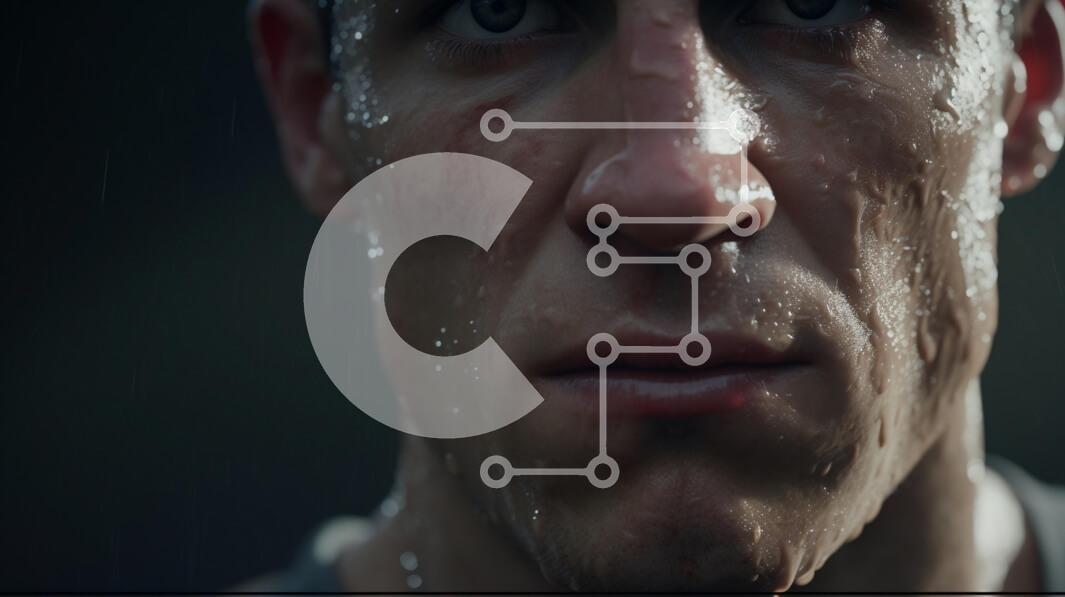 Intra Συλλεκτικό Ξύλινο Παζλ Plywood  4mm - Κοντινό πλάνο του προσώπου ενός άνδρα στη βροχή Σε Ξύλινο Κουτί - Διαστάσεις Puzzle: 10x10 cm – 25 κομμάτια