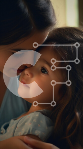 Intra Συλλεκτικό Ξύλινο Παζλ Plywood  4mm - Μητέρα και κόρη μοιράζονται μια τρυφερή στιγμή Σε Ξύλινο Κουτί - Διαστάσεις Puzzle: 10x10 cm – 25 κομμάτια