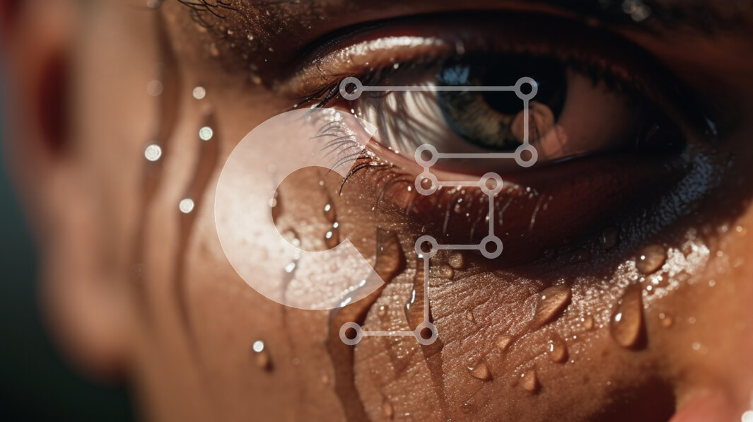 Intra Συλλεκτικό Ξύλινο Παζλ Plywood  4mm - Κοντινό πλάνο ενός ματιού με σταγόνες νερού Σε Ξύλινο Κουτί - Διαστάσεις Puzzle: 10x10 cm – 25 κομμάτια