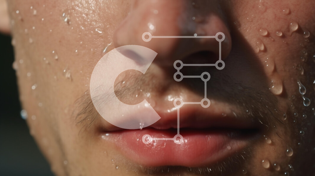 Intra Συλλεκτικό Ξύλινο Παζλ Plywood  4mm - Κοντινό πλάνο του προσώπου με σταγονίδια νερού Σε Ξύλινο Κουτί - Διαστάσεις Puzzle: 10x10 cm – 25 κομμάτια