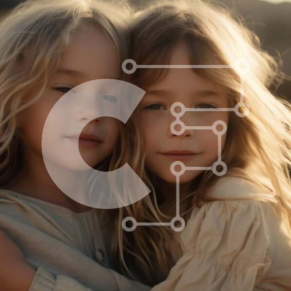 Intra Συλλεκτικό Ξύλινο Παζλ Plywood  4mm - Δύο νεαρά κορίτσια που αγκαλιάζονται σε απαλό φως Σε Ξύλινο Κουτί - Διαστάσεις Puzzle: 10x10 cm – 25 κομμάτια