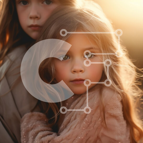 Intra Συλλεκτικό Ξύλινο Παζλ Plywood  4mm - Πορτρέτο δύο νεαρών κοριτσιών στο φως της Χρυσής Ώρας Σε Ξύλινο Κουτί - Διαστάσεις Puzzle: 10x10 cm – 25 κομμάτια