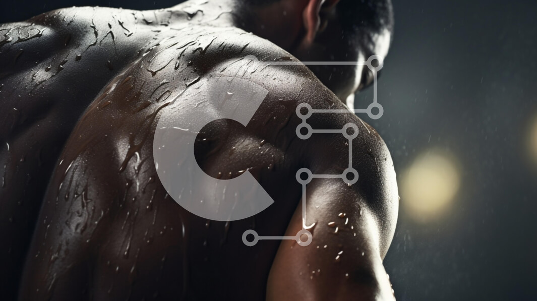 Σετ των 2 Intra Συλλεκτικό Ξύλινο Παζλ Plywood  4mm - Μυώδης πλάτη με σταγονίδια νερού Σε Ξύλινο Κουτί - Διαστάσεις: 10x10 cm – 25 κομμάτια