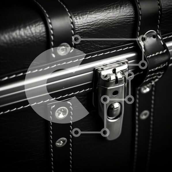 Intra Συλλεκτικό Ξύλινο Παζλ Plywood  4mm - Κοντινό πλάνο μιας μαύρης δερμάτινης θήκης Σε Ξύλινο Κουτί - Διαστάσεις: 10x10 cm – 25 κομμάτια