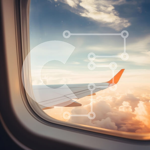 Intra Συλλεκτικό Ξύλινο Παζλ Plywood  4mm - Πτέρυγα αεροπλάνου ενάντια σε έναν ουρανό ηλιοβασιλέματος Σε Ξύλινο Κουτί - Διαστάσεις Puzzle: 10x10 cm – 25 κομμάτια