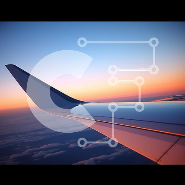 Intra Συλλεκτικό Ξύλινο Παζλ Plywood  4mm - Πτέρυγα αεροπλάνων στο ηλιοβασίλεμα πάνω από τα σύννεφα Σε Ξύλινο Κουτί - Διαστάσεις Puzzle: 10x10 cm – 25 κομμάτια