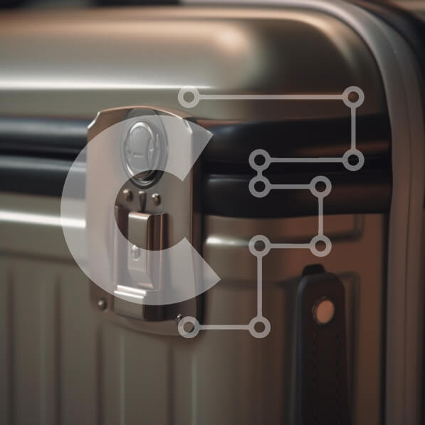 Intra Συλλεκτικό Ξύλινο Παζλ Plywood  4mm - Κοντινό πλάνο μιας μεταλλικής βαλίτσας με κλειδαριά Σε Ξύλινο Κουτί - Διαστάσεις: 10x10 cm – 25 κομμάτια