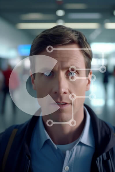 Intra Συλλεκτικό Ξύλινο Παζλ Plywood  4mm - Άνδρας στο αεροδρόμιο με έντονη έκφραση Σε Ξύλινο Κουτί - Διαστάσεις Puzzle: 10x10 cm – 25 κομμάτια