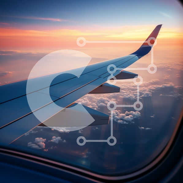 Intra Συλλεκτικό Ξύλινο Παζλ Plywood  4mm - Πτέρυγα αεροπλάνου πάνω από τα σύννεφα κατά τη διάρκεια του ηλιοβασιλέματος Σε Ξύλινο Κουτί - Διαστάσεις Puzzle: 10x10 cm – 25 κομμάτια