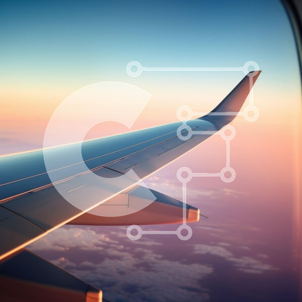 Intra Συλλεκτικό Ξύλινο Παζλ Plywood  4mm - Πτέρυγα αεροπλάνου πάνω από τα χνουδωτά σύννεφα στο ηλιοβασίλεμα Σε Ξύλινο Κουτί - Διαστάσεις Puzzle: 10x10 cm – 25 κομμάτια