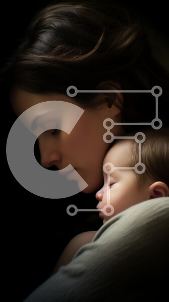 Intra Συλλεκτικό Ξύλινο Παζλ Plywood  4mm - Μητέρα και μωρό σε γαλήνια αγκαλιά Σε Ξύλινο Κουτί - Διαστάσεις Puzzle: 10x10 cm – 25 κομμάτια