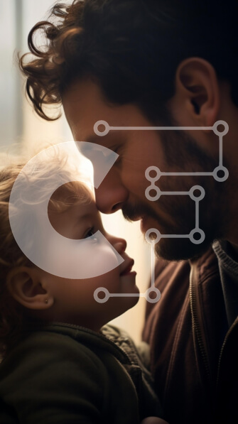 Intra Συλλεκτικό Ξύλινο Παζλ Plywood  4mm - Πατέρας και παιδί μοιράζονται μια τρυφερή στιγμή Σε Ξύλινο Κουτί - Διαστάσεις Puzzle: 10x10 cm – 25 κομμάτια