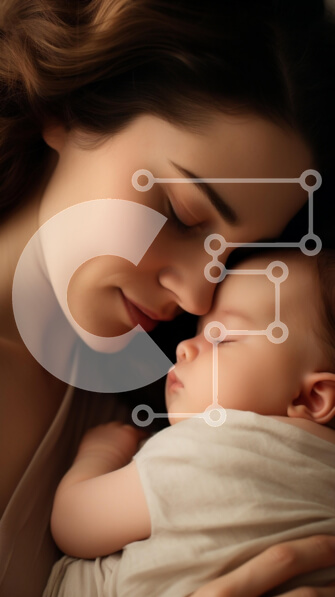 Intra Συλλεκτικό Ξύλινο Παζλ Plywood  4mm - Μητέρα και μωρό σε μια τρυφερή στιγμή Σε Ξύλινο Κουτί - Διαστάσεις Puzzle: 10x10 cm – 25 κομμάτια