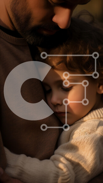 Intra Συλλεκτικό Ξύλινο Παζλ Plywood  4mm - Τρυφερή στιγμή μεταξύ ενηλίκου και παιδιού Σε Ξύλινο Κουτί - Διαστάσεις Puzzle: 10x10 cm – 25 κομμάτια