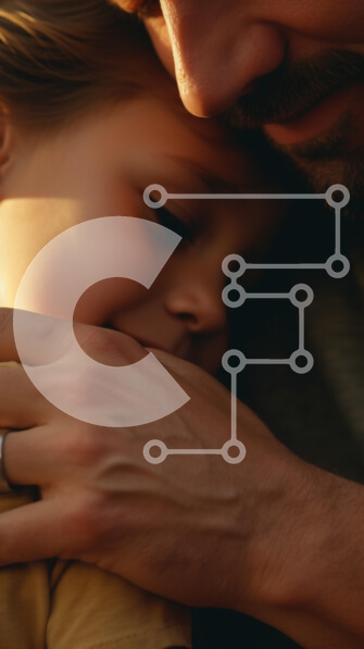 Intra Συλλεκτικό Ξύλινο Παζλ Plywood  4mm - Οικεία αγκαλιά γονέα-παιδιού Σε Ξύλινο Κουτί - Διαστάσεις Puzzle: 10x10 cm – 25 κομμάτια