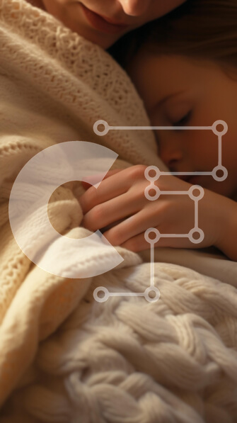 Intra Συλλεκτικό Ξύλινο Παζλ Plywood  4mm - Μητέρα και παιδί που αγκαλιάζονται κάτω από μια κουβέρτα Σε Ξύλινο Κουτί - Διαστάσεις Puzzle: 10x10 cm – 25 κομμάτια