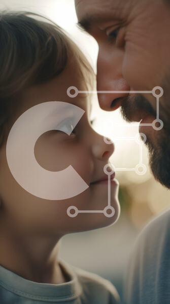 Intra Συλλεκτικό Ξύλινο Παζλ Plywood  4mm - Τρυφερή στιγμή μεταξύ πατέρα και παιδιού Σε Ξύλινο Κουτί - Διαστάσεις Puzzle: 10x10 cm – 25 κομμάτια