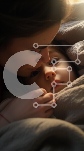 Intra Συλλεκτικό Ξύλινο Παζλ Plywood  4mm - Ειλικρινής στιγμή της μητέρας και του παιδιού κάτω από μια κουβέρτα Σε Ξύλινο Κουτί - Διαστάσεις Puzzle: 10x10 cm – 25 κομμάτια