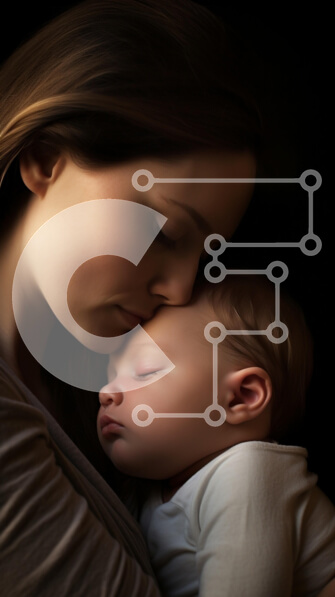 Intra Συλλεκτικό Ξύλινο Παζλ Plywood  4mm - Μητέρα και μωρό αγκαλιά σε τρυφερή στιγμή Σε Ξύλινο Κουτί - Διαστάσεις Puzzle: 10x10 cm – 25 κομμάτια