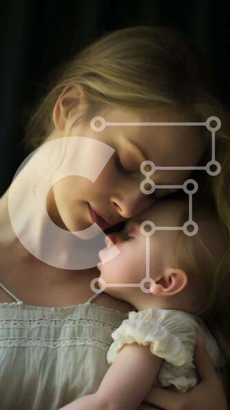 Intra Συλλεκτικό Ξύλινο Παζλ Plywood  4mm - Μητέρα και μωρό σε οικεία στιγμή Σε Ξύλινο Κουτί - Διαστάσεις Puzzle: 10x10 cm – 25 κομμάτια