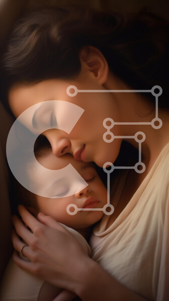 Intra Συλλεκτικό Ξύλινο Παζλ Plywood  4mm - Μητέρα και παιδί σε γαλήνια στιγμή Σε Ξύλινο Κουτί - Διαστάσεις Puzzle: 10x10 cm – 25 κομμάτια