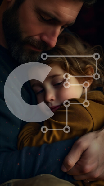 Intra Συλλεκτικό Ξύλινο Παζλ Plywood  4mm - Πατέρας και παιδί αγκαλιά Σε Ξύλινο Κουτί - Διαστάσεις Puzzle: 10x10 cm – 25 κομμάτια