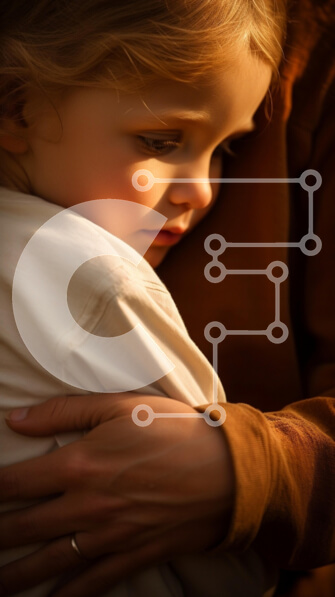 Intra Συλλεκτικό Ξύλινο Παζλ Plywood  4mm - Τρυφερή στιγμή μεταξύ παιδιού και ενήλικα Σε Ξύλινο Κουτί - Διαστάσεις Puzzle: 10x10 cm – 25 κομμάτια