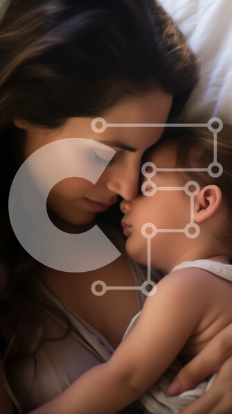 Intra Συλλεκτικό Ξύλινο Παζλ Plywood  4mm - Μητέρα και μωρό μοιράζονται μια τρυφερή στιγμή Σε Ξύλινο Κουτί - Διαστάσεις Puzzle: 10x10 cm – 25 κομμάτια