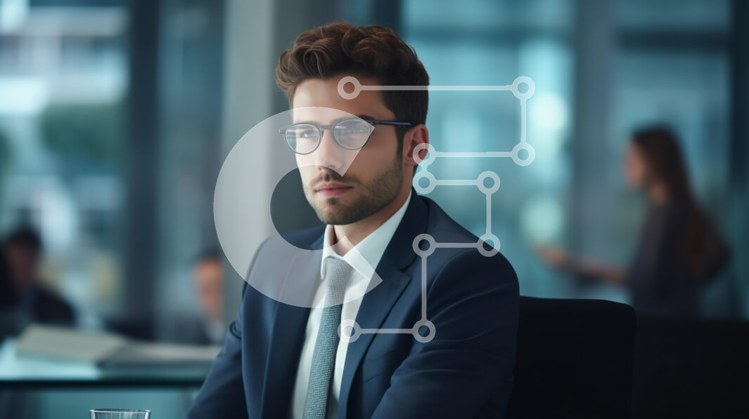 Intra Συλλεκτικό Ξύλινο Παζλ Plywood  4mm - Επαγγελματίας νεαρός άνδρας σε μοντέρνο περιβάλλον γραφείου Σε Ξύλινο Κουτί - Διαστάσεις Puzzle: 10x10 cm – 25 κομμάτια