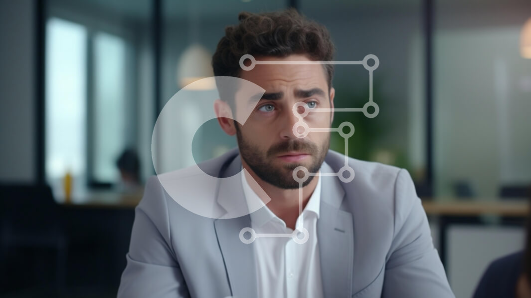 Intra Συλλεκτικό Ξύλινο Παζλ Plywood  4mm - Στοχαστικός επιχειρηματίας σε ένα μοντέρνο περιβάλλον γραφείου Σε Ξύλινο Κουτί - Διαστάσεις Puzzle: 10x10 cm – 25 κομμάτια