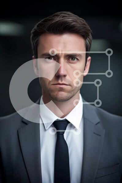 Intra Συλλεκτικό Ξύλινο Παζλ Plywood  4mm - Επαγγελματίας άνδρας με κοστούμι με σοβαρή έκφραση Σε Ξύλινο Κουτί - Διαστάσεις Puzzle: 10x10 cm – 25 κομμάτια