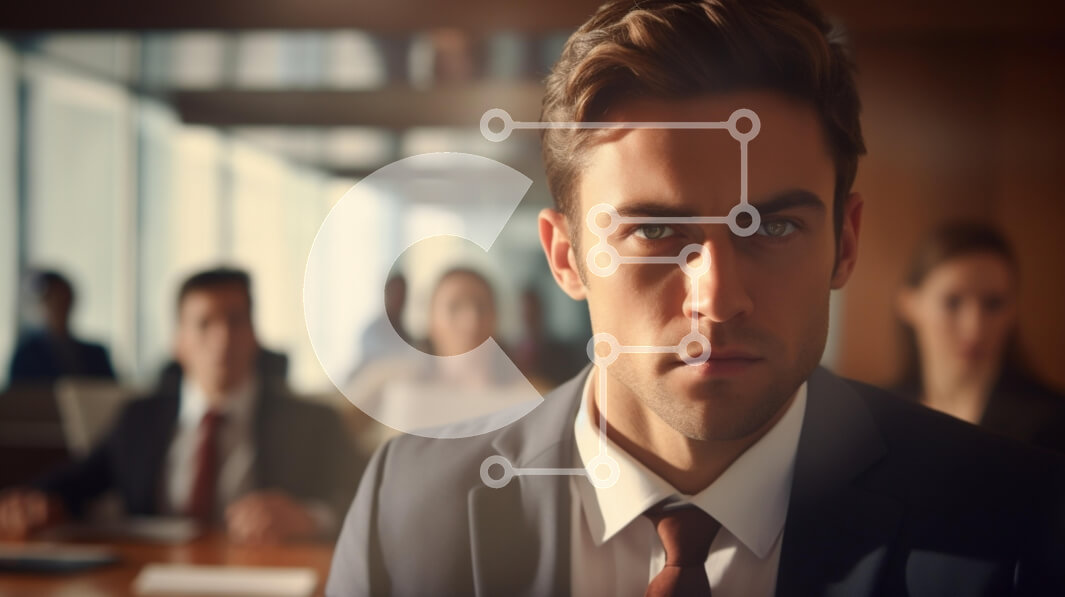 Intra Συλλεκτικό Ξύλινο Παζλ Plywood  4mm - Επικεντρωμένος νεαρός άνδρας σε εταιρική συνάντηση Σε Ξύλινο Κουτί - Διαστάσεις Puzzle: 10x10 cm – 25 κομμάτια