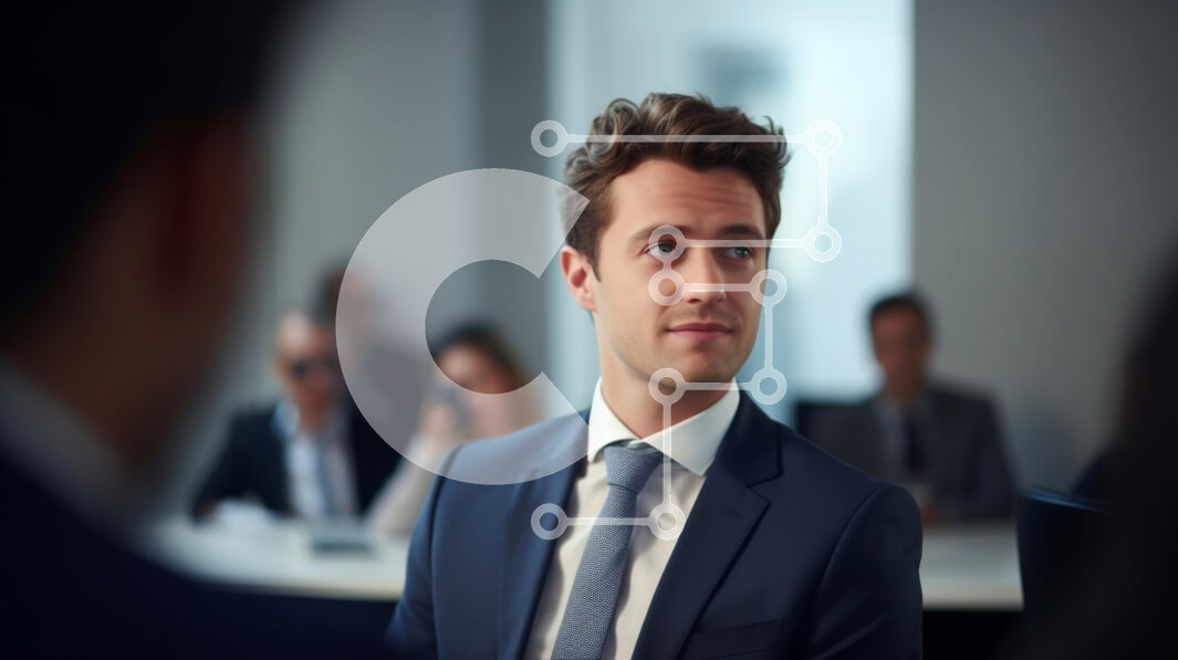 Intra Συλλεκτικό Ξύλινο Παζλ Plywood  4mm - Νεαρός άνδρας στην αίθουσα συνεδριάσεων κατά τη διάρκεια της επαγγελματικής συνάντησης Σε Ξύλινο Κουτί - Διαστάσεις Puzzle: 10x10 cm – 25 κομμάτια