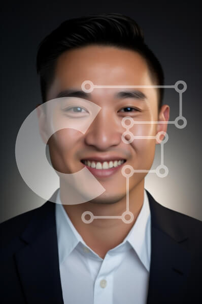 Intra Συλλεκτικό Ξύλινο Παζλ Plywood  4mm - Χαμογελαστός άνδρας με επαγγελματική ενδυμασία Σε Ξύλινο Κουτί - Διαστάσεις Puzzle: 10x10 cm – 25 κομμάτια