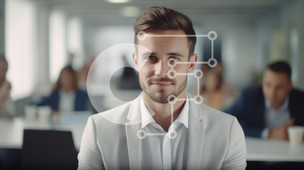 Intra Συλλεκτικό Ξύλινο Παζλ Plywood  4mm - Επαγγελματίας νεαρός άνδρας σε περιβάλλον γραφείου Σε Ξύλινο Κουτί - Διαστάσεις Puzzle: 10x10 cm – 25 κομμάτια