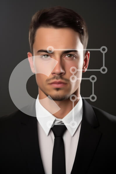 Intra Συλλεκτικό Ξύλινο Παζλ Plywood  4mm - Σοβαρός νεαρός άνδρας με επίσημη ενδυμασία Σε Ξύλινο Κουτί - Διαστάσεις Puzzle: 10x10 cm – 25 κομμάτια