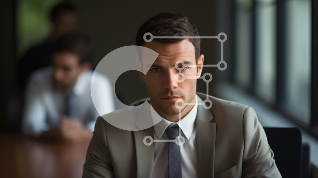 Intra Συλλεκτικό Ξύλινο Παζλ Plywood  4mm - Σοβαρός επιχειρηματίας στη συνάντηση Σε Ξύλινο Κουτί - Διαστάσεις Puzzle: 10x10 cm – 25 κομμάτια